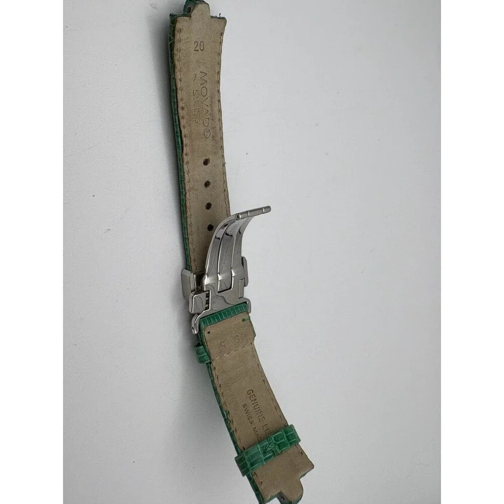 Movado Green Lizard Leather Watch Strap 20mm Deployment Clasp 56930-4965